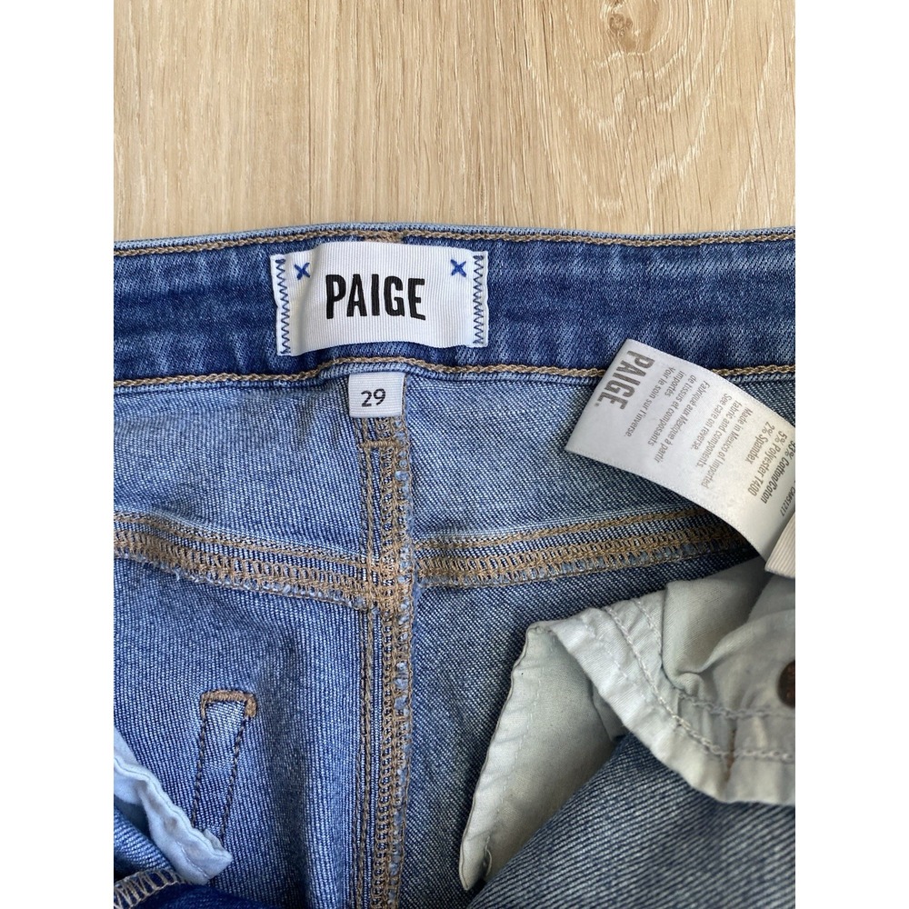 PAIGE Hoxton Ankle Transcend Vintage High Rise Skinny Jeans Raw Frayed Hem 29 - Picture 5 of 16